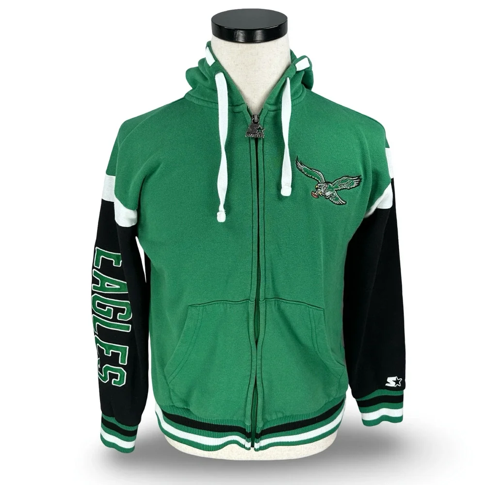Starter Philadelphia Eagles Hoodie Jacket Men’s XS Retro Kelly Green Full Zip